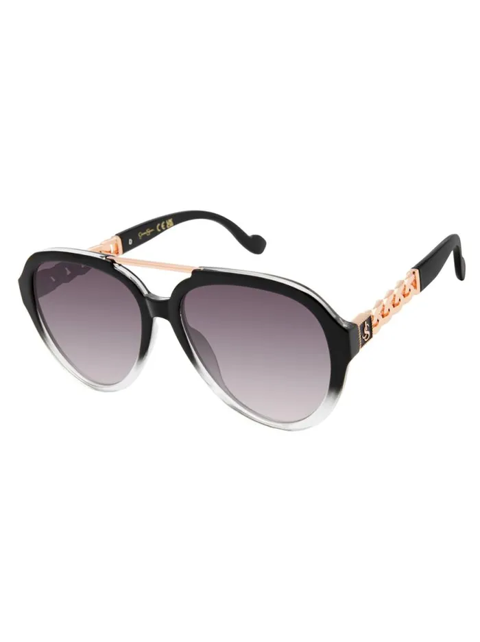 Women Modern Aviator Sunglasses In Black Fade Jessica Simpson Sunglasses