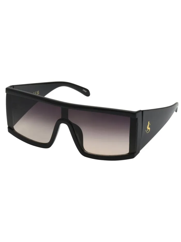 Women Modern Square Shield Sunglasses In Black Jessica Simpson Sunglasses