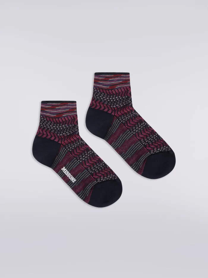 Women MultiWorked Short Cotton And Nylon Socks Multicoloured Missoni Socks