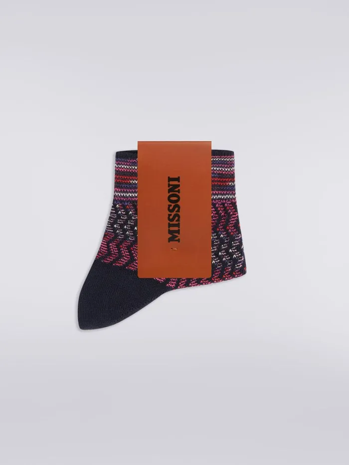 Women MultiWorked Short Cotton And Nylon Socks Multicoloured Missoni Socks Women MultiWorked Short Cotton And Nylon Socks Multicoloured Missoni Socks