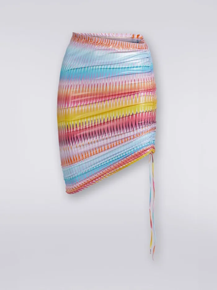 Women Multicoloured Stretch Fabric Miniskirt With Side Gathers Multicoloured Missoni Beachwear Women Multicoloured Stretch Fabric Miniskirt With Side Gathers Multicoloured Missoni Beachwear