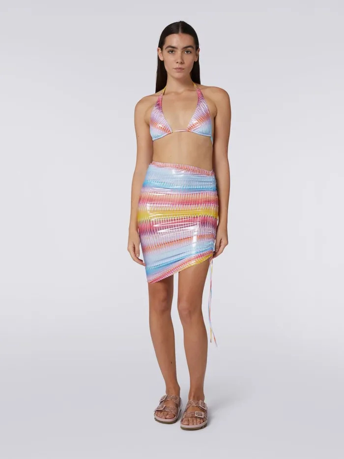 Women Multicoloured Stretch Fabric Miniskirt With Side Gathers Multicoloured Missoni Beachwear Women Multicoloured Stretch Fabric Miniskirt With Side Gathers Multicoloured Missoni Beachwear