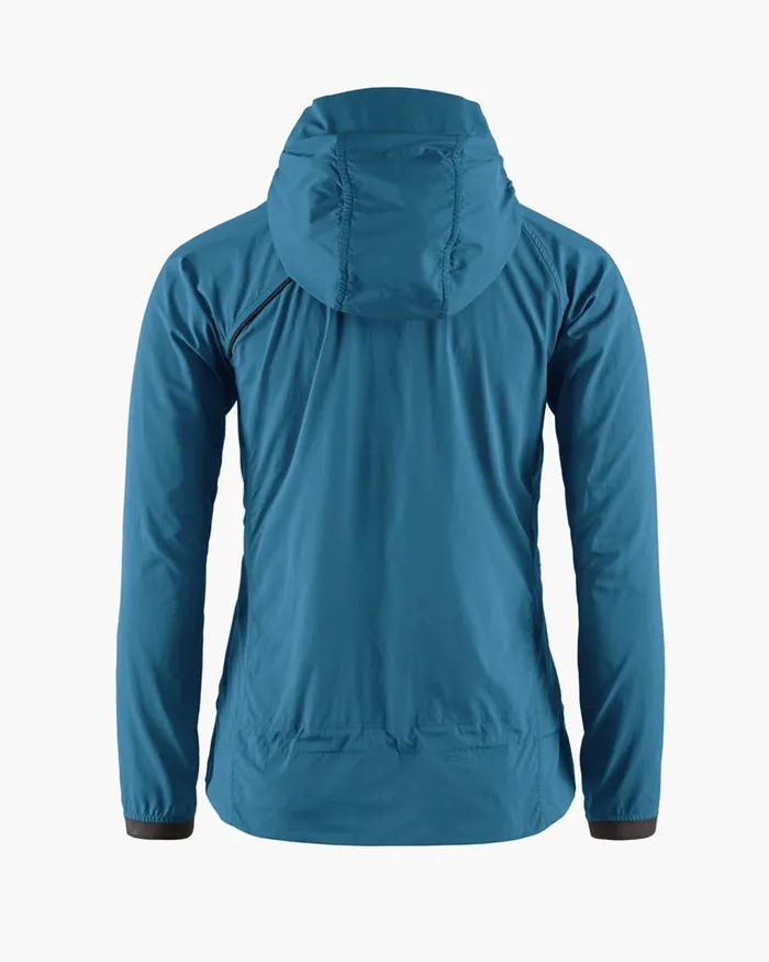 Women Nal Hooded Windbreaker Jacket Monkshood Blue Klttermusen Wind Resistant Jackets