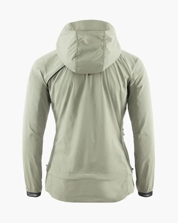 Women Nal Hooded Windbreaker Jacket Swamp Green Klttermusen Wind Resistant Jackets