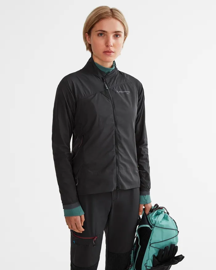 Women Nal Windbreaker Jacket Black Klttermusen Wind Resistant Jackets