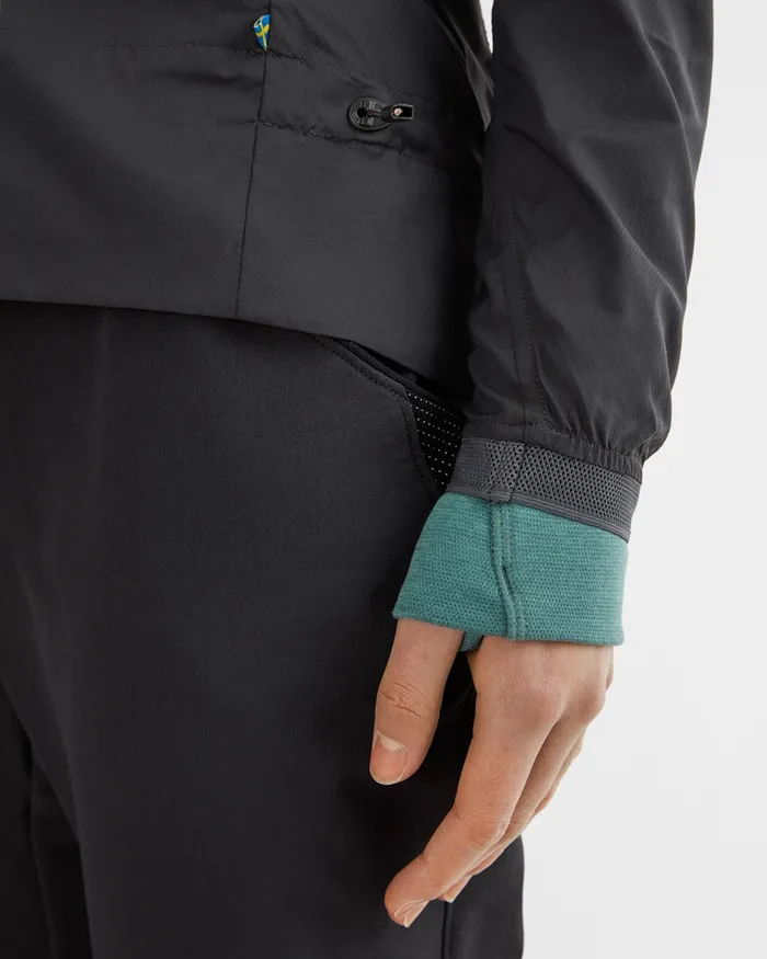 Women Nal Windbreaker Jacket Black Klttermusen Wind Resistant Jackets