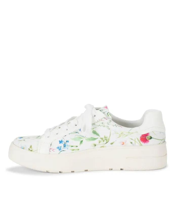 Women Nishelle Lace Up Sneaker Whitemulti Flower Canvas Baretraps Flats and Loafers