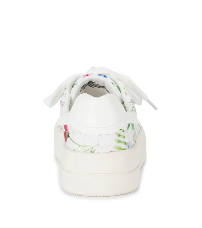 Women Nishelle Lace Up Sneaker Whitemulti Flower Canvas Baretraps Flats and Loafers
