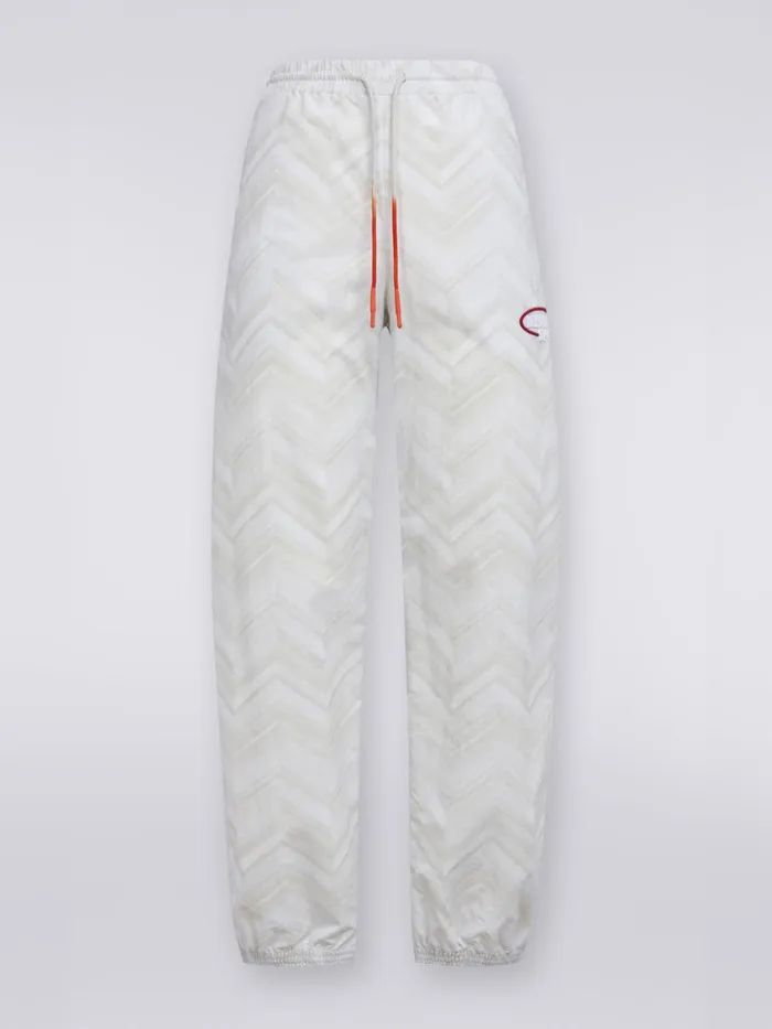 Women Nylon Chevron Joggers White Missoni Sport