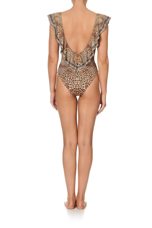 Women One Pieces Camilla Deep V Frill One Piece Lady Lodge