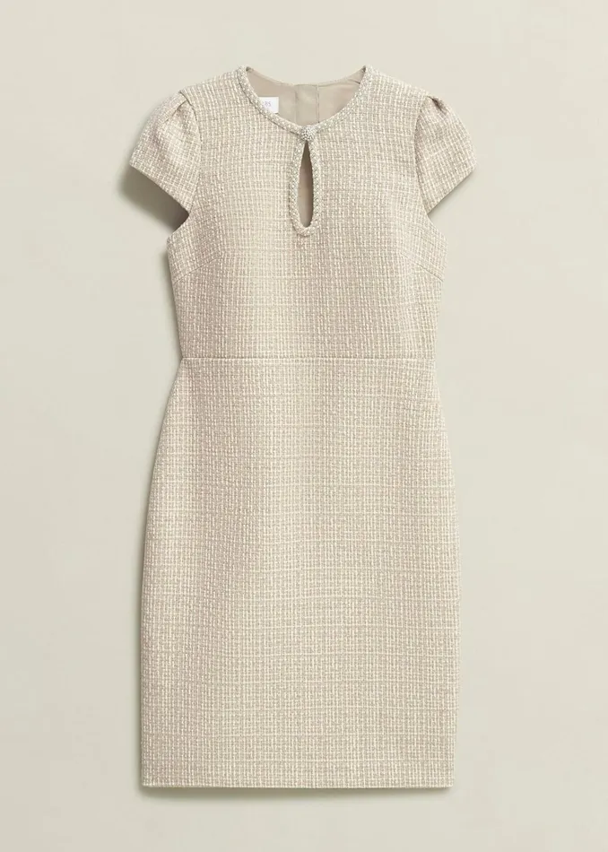 Women Oriana Tweed Dress Oyster Hobbs Dresses and Jumpsuits
