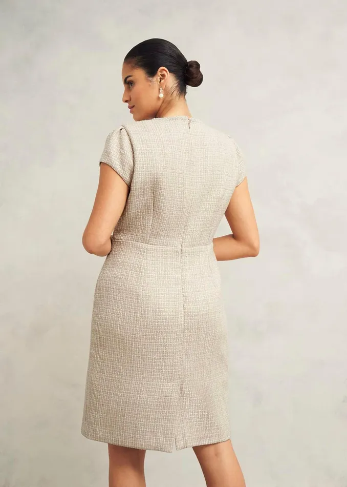 Women Oriana Tweed Dress Oyster Hobbs Dresses and Jumpsuits