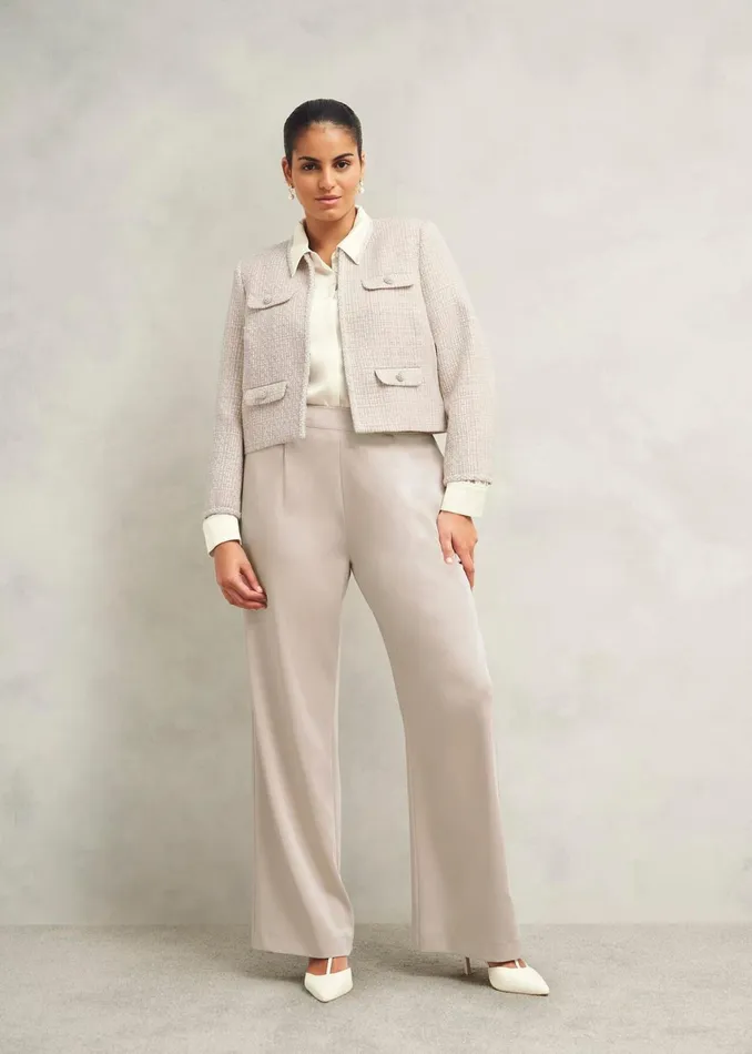 Women Oriana Tweed Jacket Oyster Hobbs Coats and Jackets