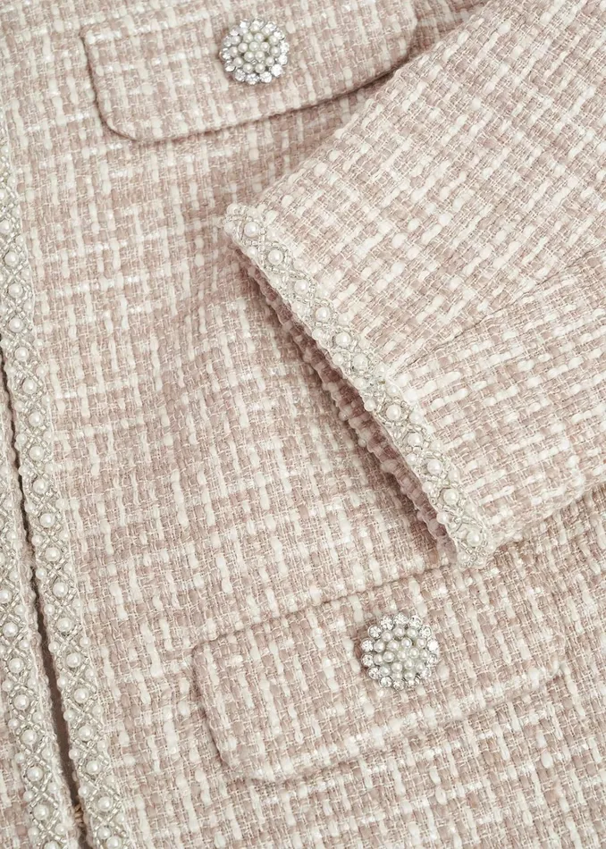 Women Oriana Tweed Jacket Oyster Hobbs Coats and Jackets