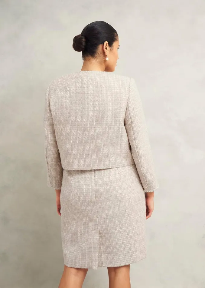 Women Oriana Tweed Jacket Oyster Hobbs Coats and Jackets