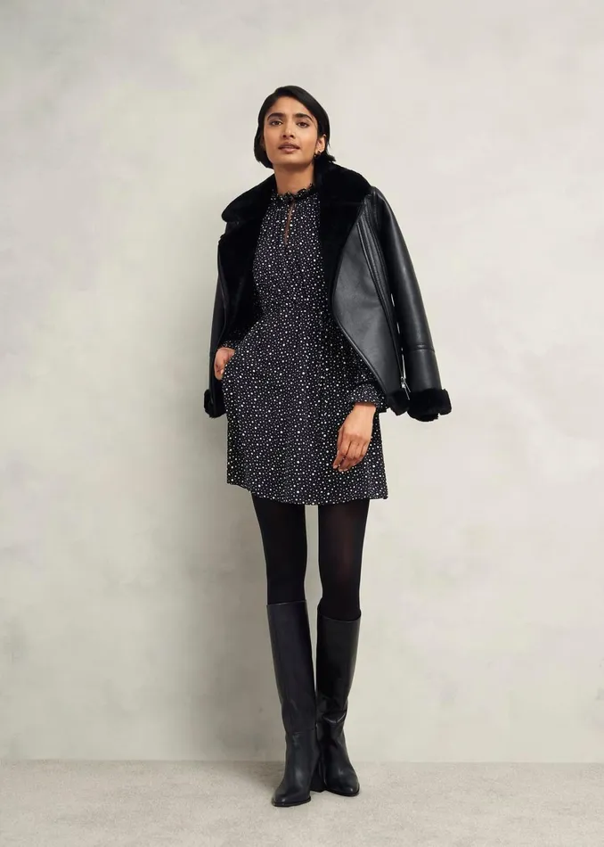 Women Otilla Dress Black Ivory Hobbs Dresses and Jumpsuits