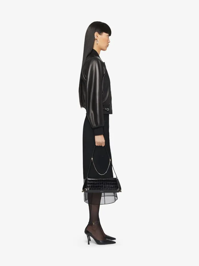 Women Outerwear and Blousons Givenchy Voyou Varsity Jacket In Leather Black