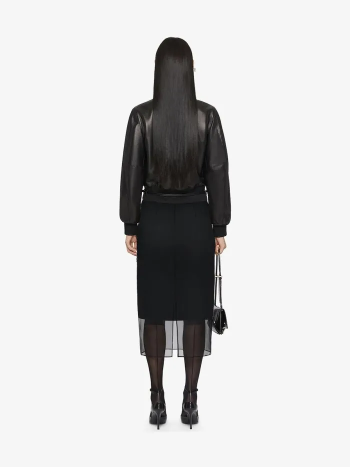 Women Outerwear and Blousons Givenchy Voyou Varsity Jacket In Leather Black