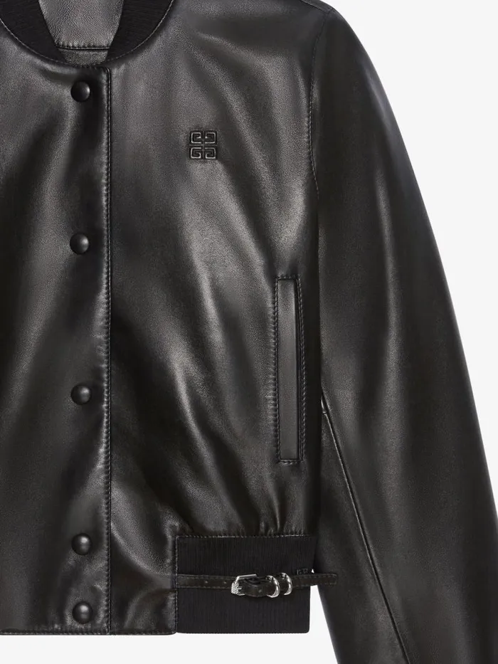 Women Outerwear and Blousons Givenchy Voyou Varsity Jacket In Leather Black