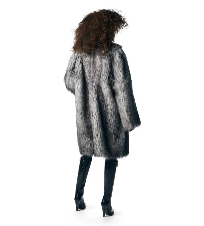 Women Outerwear Tom Ford Faux Fur Coat White Grey