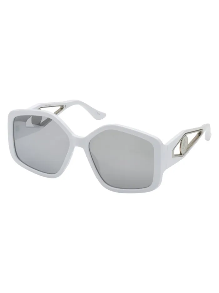 Women Oversized Geometric Sunglasses In White Jessica Simpson Sunglasses