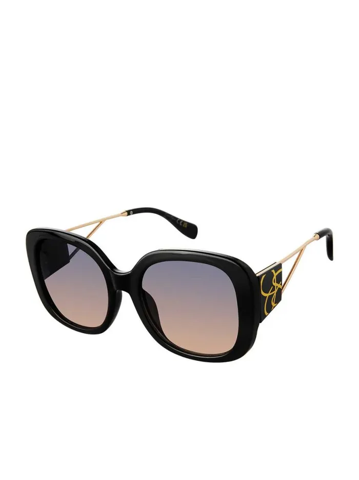 Women Oversized Oval Sunglasses In Black Jessica Simpson Earrings