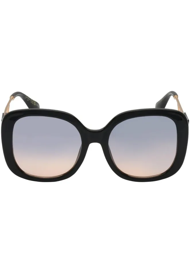Women Oversized Oval Sunglasses In Black Jessica Simpson Earrings