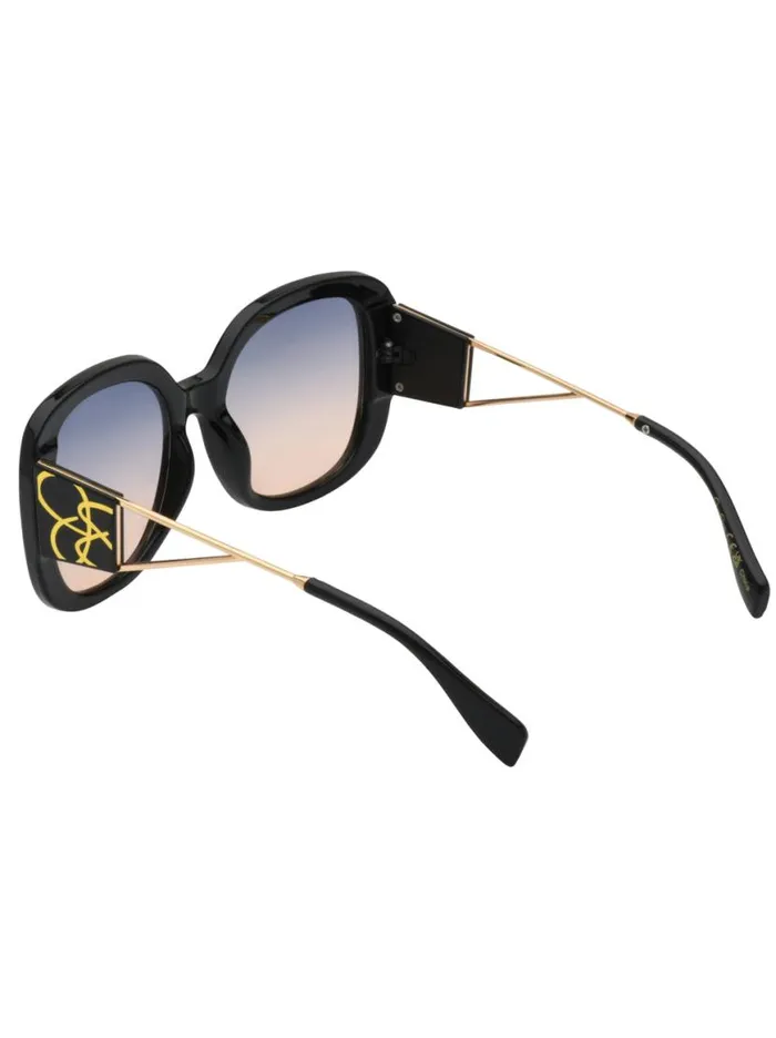 Women Oversized Oval Sunglasses In Black Jessica Simpson Earrings