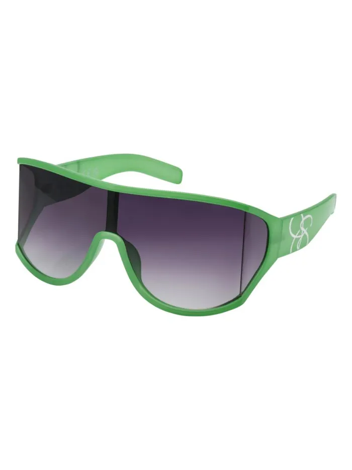 Women Oversized Square Wrap Shield Sunglasses In Green Jessica Simpson Sunglasses
