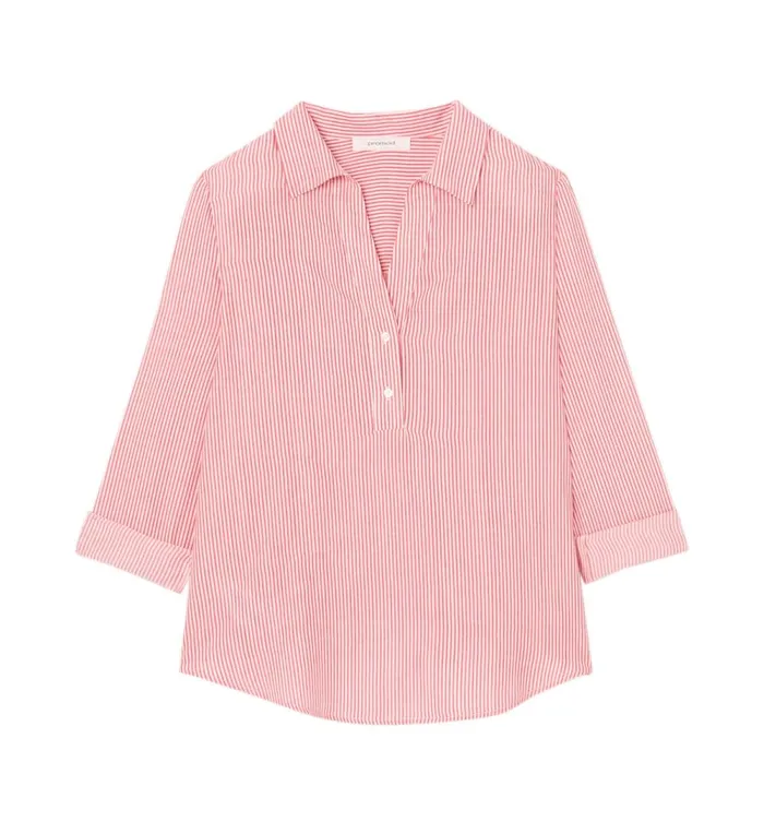 Women Oversized Striped Blouse 8211 Red Stripes Promod Shirts And Tunics Women Oversized Striped Blouse 8211 Red Stripes Promod Shirts And Tunics