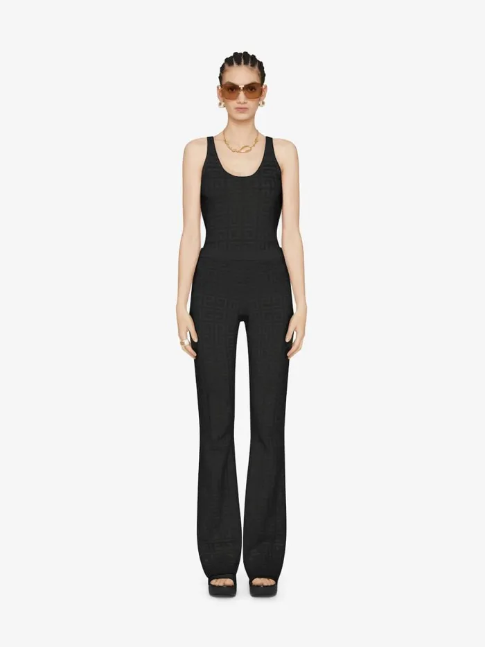 Women Pants and Shorts Givenchy Flare Pants In 4G Jacquard Black