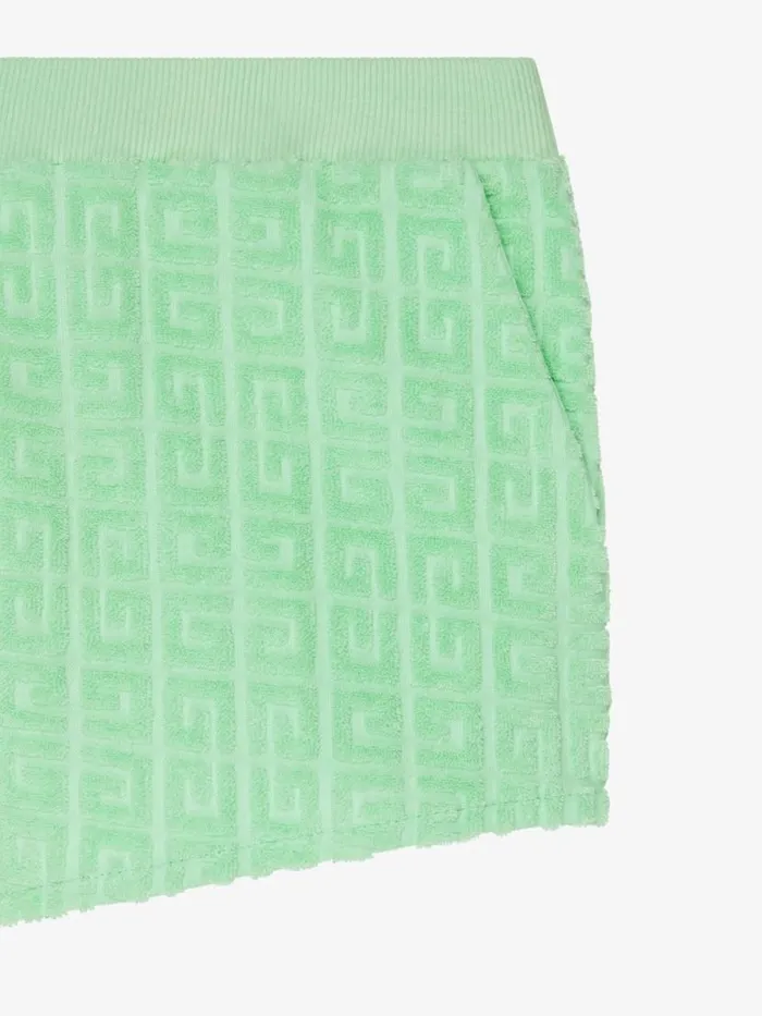 Women Pants and Shorts Givenchy Shorts In 4G Cotton Towelling Aqua Green