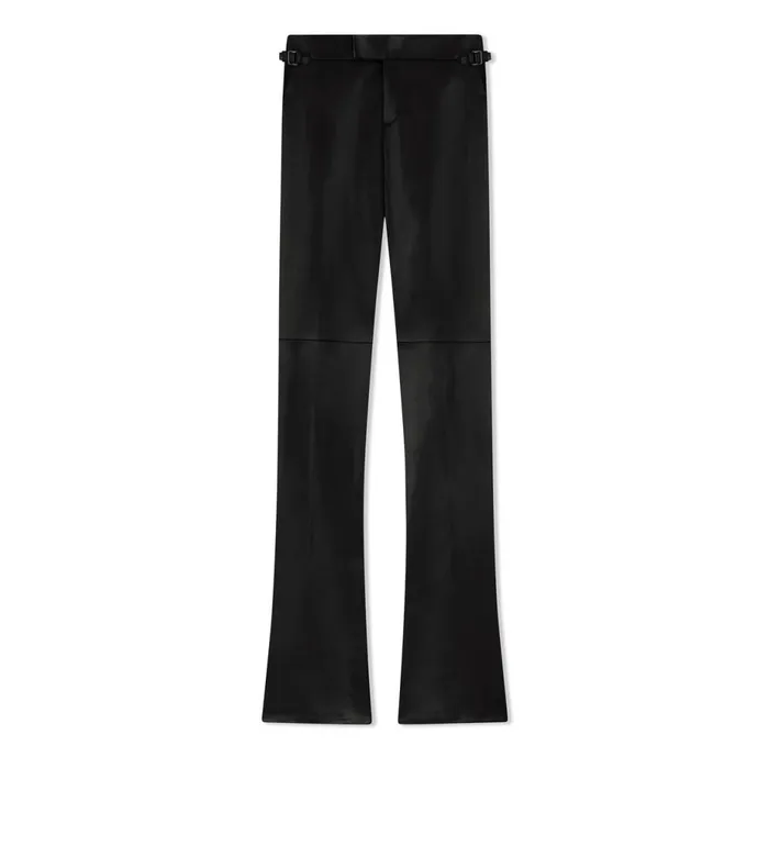 Women Pants and Shorts Tom Ford Plonge Leather Flare Pants Black