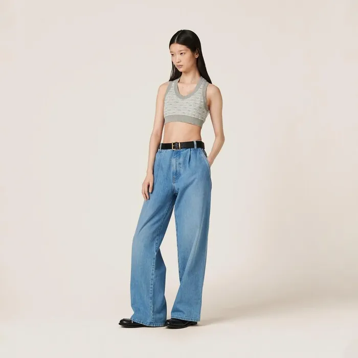 Women Pants And Shorts Miu Miu Denim Jeans Sapphire Blue Women Pants And Shorts Miu Miu Denim Jeans Sapphire Blue
