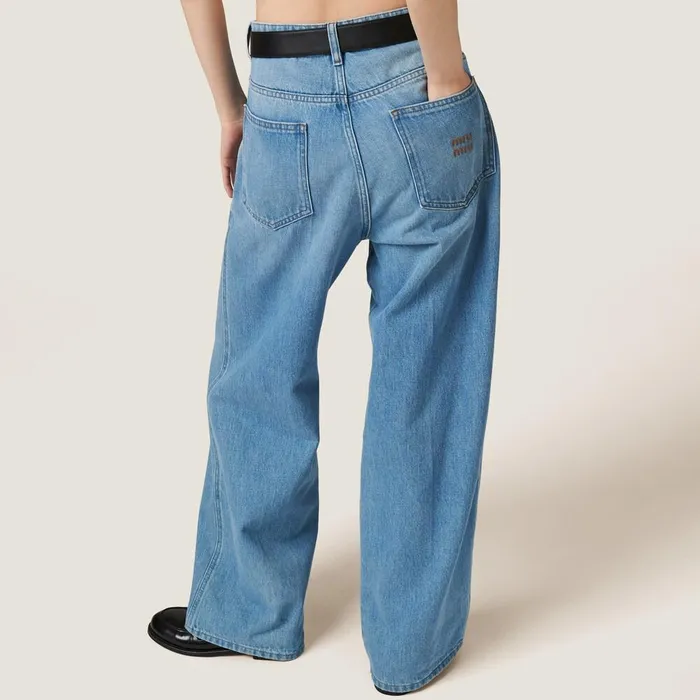 Women Pants And Shorts Miu Miu Denim Jeans Sapphire Blue Women Pants And Shorts Miu Miu Denim Jeans Sapphire Blue