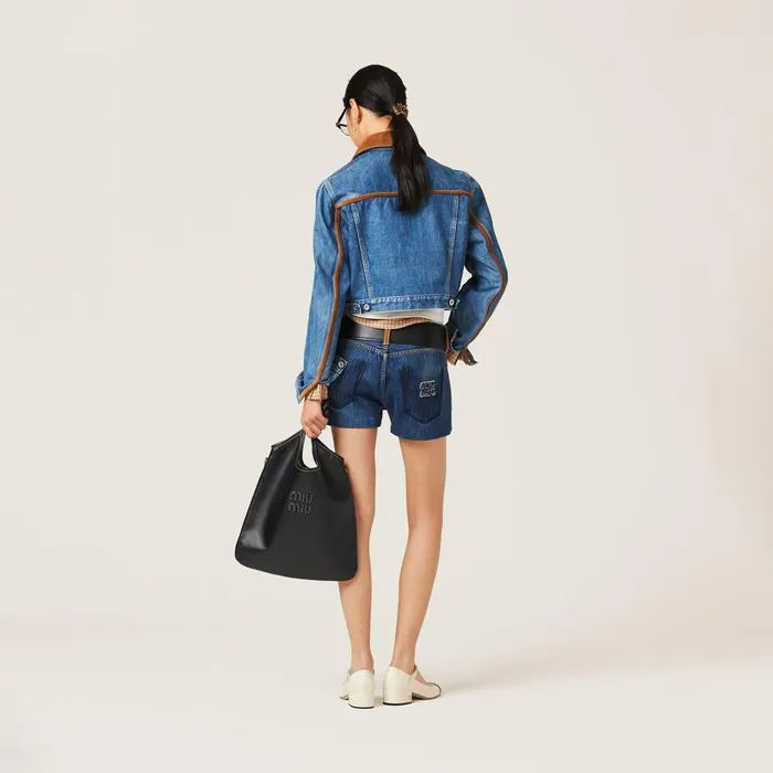 Women Pants And Shorts Miu Miu Denim Shorts Navy Women Pants And Shorts Miu Miu Denim Shorts Navy