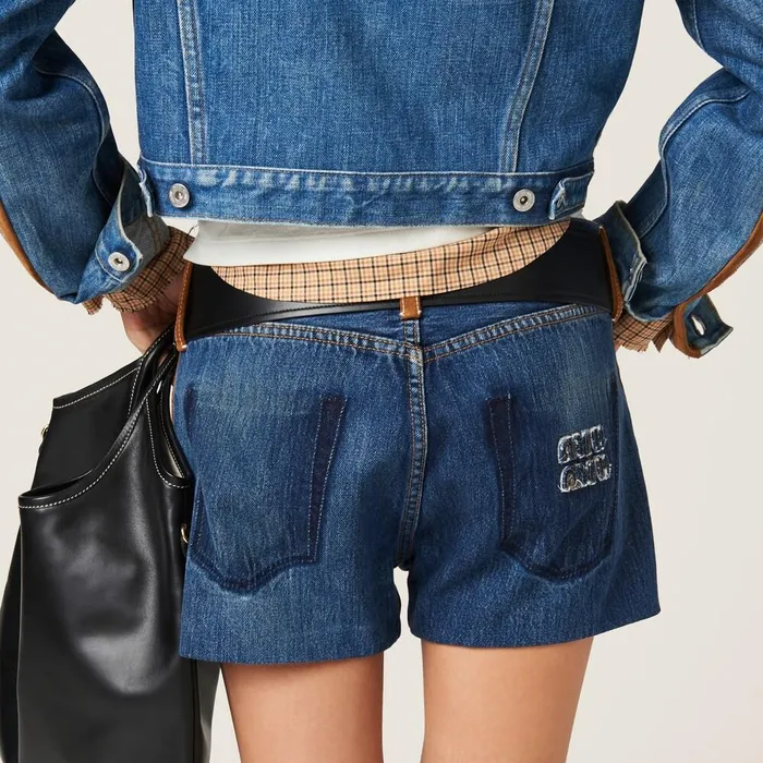 Women Pants And Shorts Miu Miu Denim Shorts Navy Women Pants And Shorts Miu Miu Denim Shorts Navy