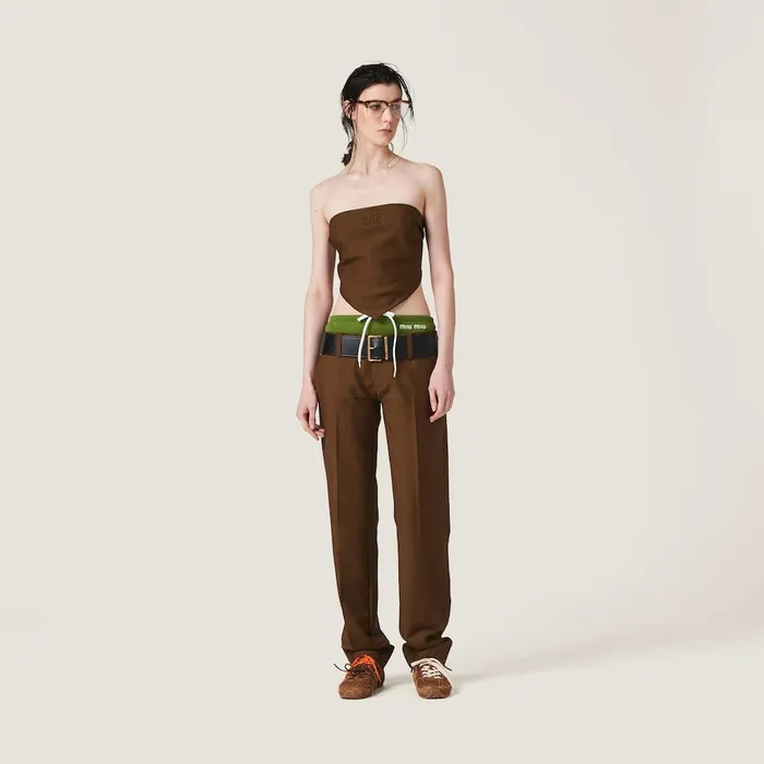 Women Pants And Shorts Miu Miu Mohair Pants Date Brown Women Pants And Shorts Miu Miu Mohair Pants Date Brown