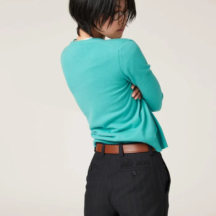 Women Pants And Shorts Miu Miu Pinstriped Pants Black Women Pants And Shorts Miu Miu Pinstriped Pants Black