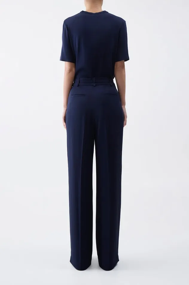 Women Pants Gabriela Hearst Maura Pant In Navy Silk Crepe