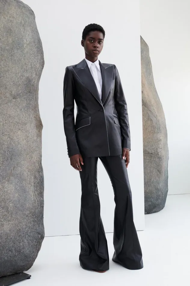 Women Pants Gabriela Hearst Rhein Pant In Black Nappa Leather