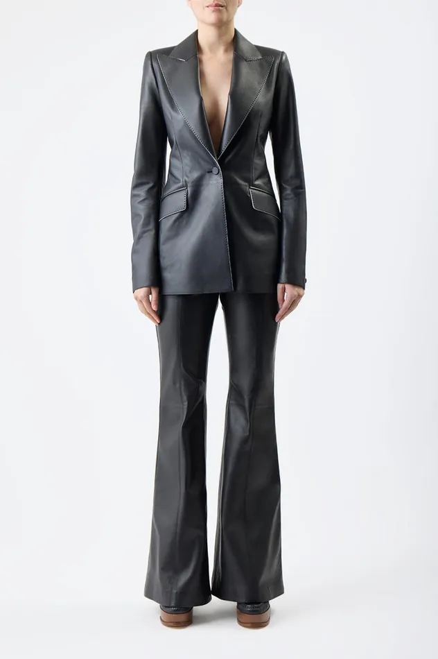 Women Pants Gabriela Hearst Rhein Pant In Black Nappa Leather