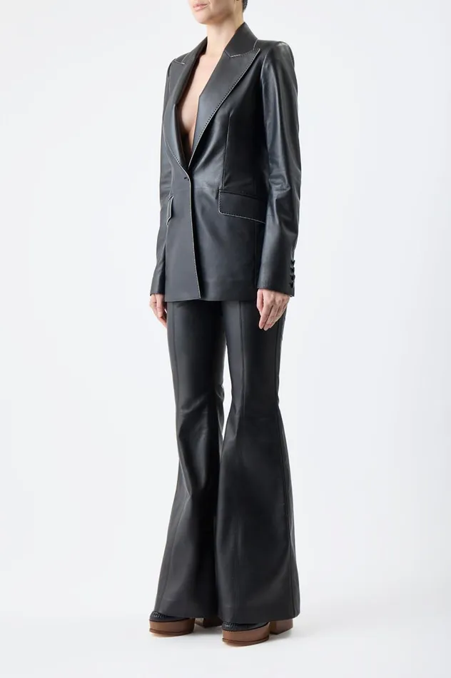 Women Pants Gabriela Hearst Rhein Pant In Black Nappa Leather