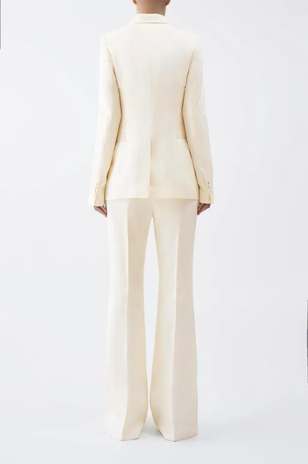 Women Pants Gabriela Hearst Rhein Pant In Ivory Textured Linen