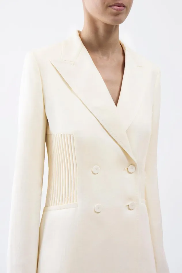 Women Pants Gabriela Hearst Rhein Pant In Ivory Textured Linen