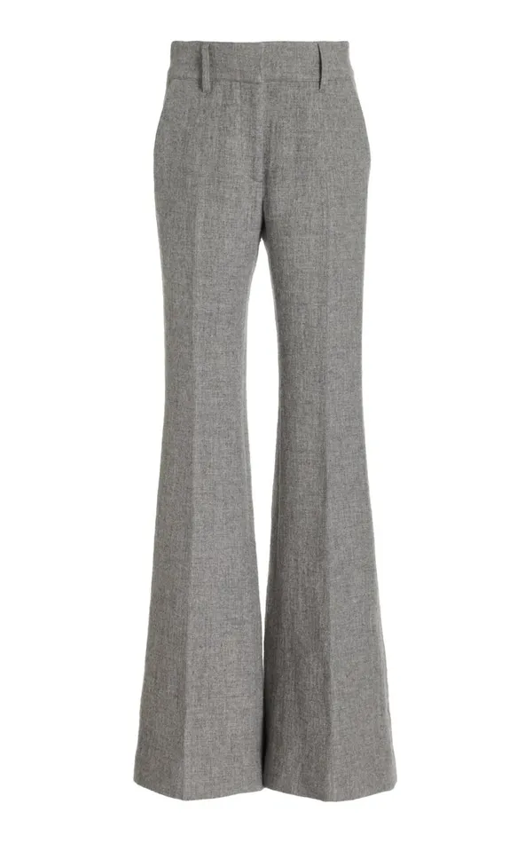 Women Pants Gabriela Hearst Rhein Pant In Light Grey Melange Cashmere Linen