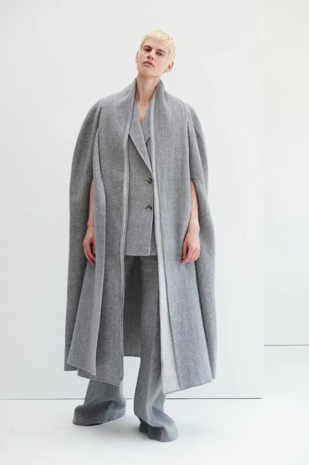 Women Pants Gabriela Hearst Rhein Pant In Light Grey Melange Cashmere Linen