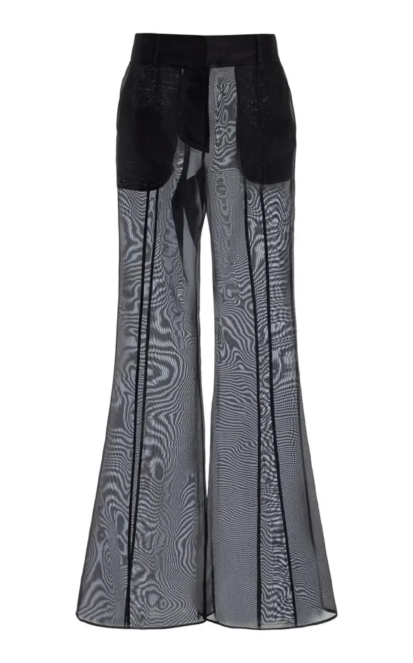 Women Pants Gabriela Hearst Rhein Sheer Pant In Black Silk Organza