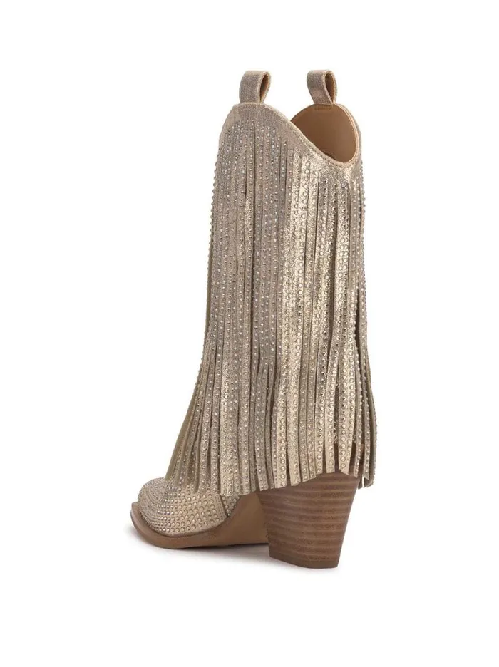 Women Paredisa Fringe Bootie In Champagne Jessica Simpson Boots and Booties