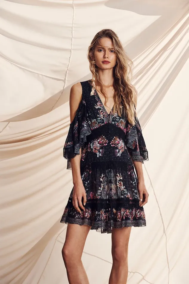 Women Party Dresses Camilla Button Up Dress With Lace Insert Restless Nights
